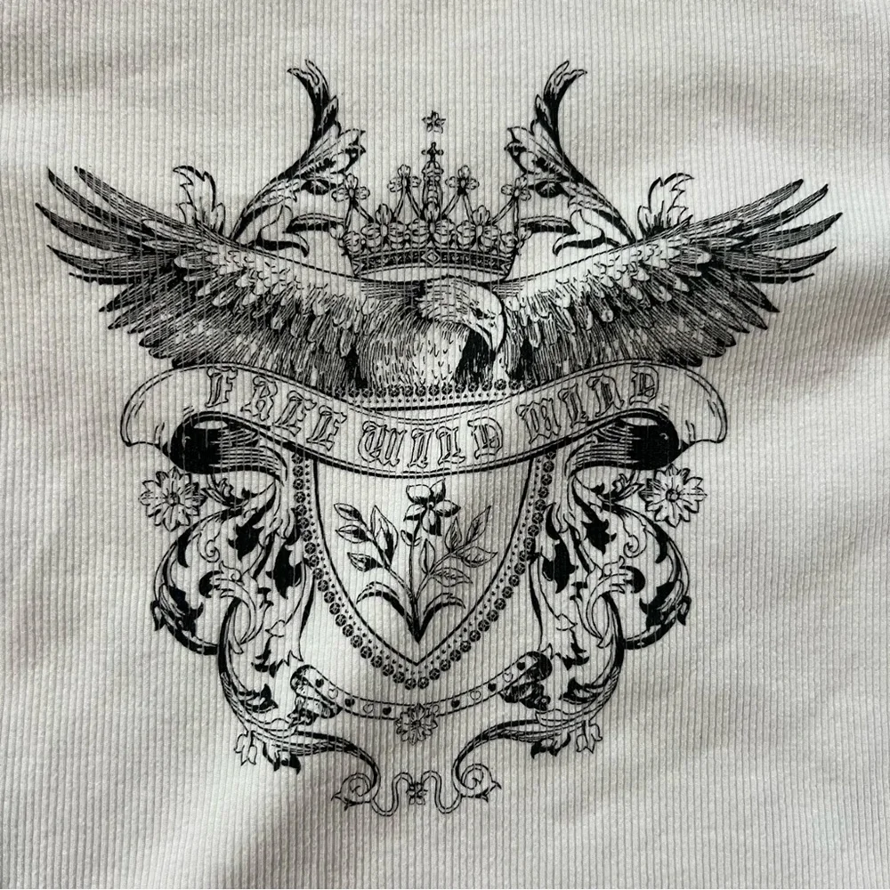 White Ribbed Graphic Long-Sleeve Tee - Picture 2 of 4